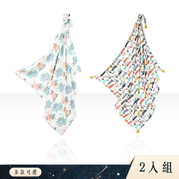 Gift DollBao 竹纖涼感巾-標準+加大款-2件組彌月禮盒(多款選)