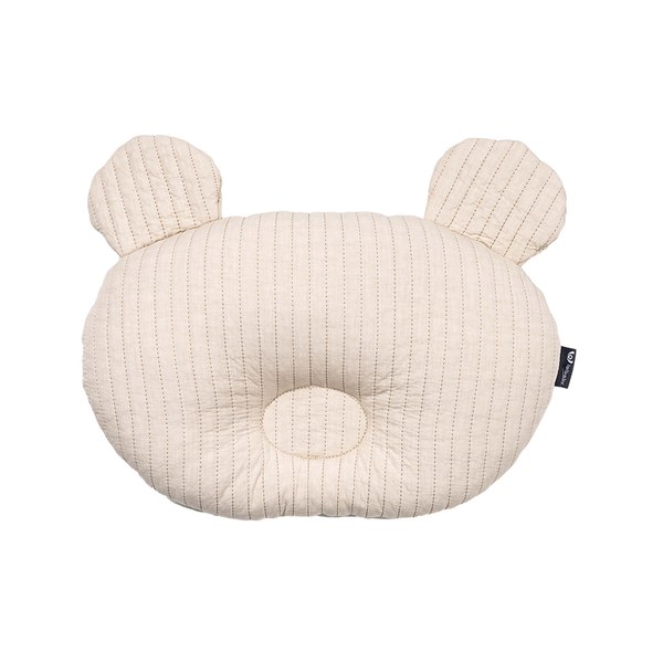 【韓國 lolbaby】3D立體純棉造型嬰兒枕_熊熊(米)
