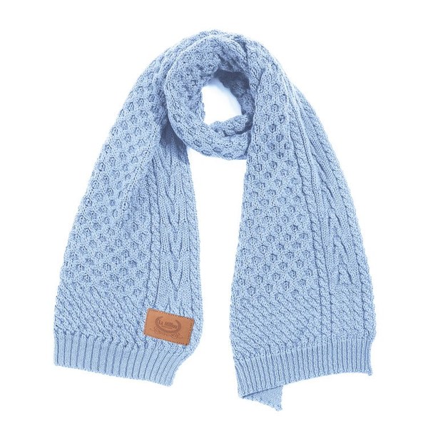 La Millou波蘭 Merino羊毛針織圍巾(40x180cm)｜美麗諾天藍