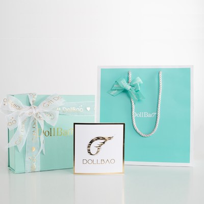 Gift DollBao 緞帶彌月禮盒(小)+送禮手提袋含蝴蝶結綁飾+送禮卡片(有祝福語)