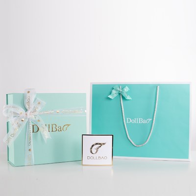 Gift DollBao 緞帶彌月禮盒(大)+送禮手提袋含蝴蝶結綁飾+送禮卡片(有祝福語)