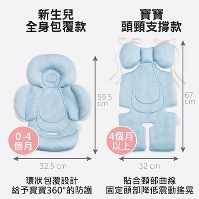 【原售價$1390】air cossi超透氣抗菌天絲坐墊-寶寶頭頸支撐款(4m-3y)(輕舒灰)(綁帶款)