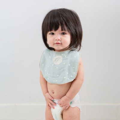 【原售價$690】Gift DollBao 日本今治毛巾系列口水兜_雙面寶寶紗布巾｜經典泡泡