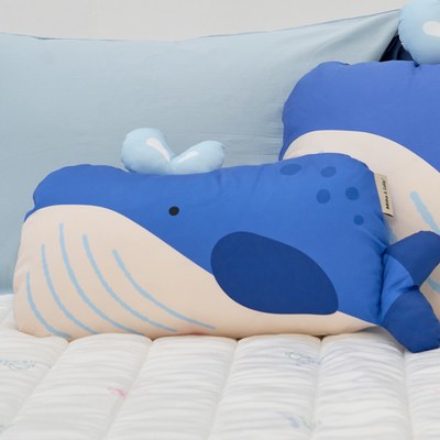 Milo&Gabby美國 動物好朋友超細纖維防蹣抗菌mini枕心+枕套組｜Victor鯨魚