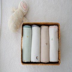 lolbaby韓國 100%天然植物棉六層紗蓋毯L｜茶櫻桃