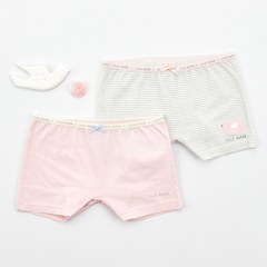 LILLE HAVEN韓國 SUPIMA耐洗系列100%純棉四角內褲兩件組(3~8y)｜Riel粉嫩女孩