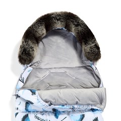 La Millou波蘭 Aspen防水空氣時尚保暖推車睡袋｜藍色雪鳥｜舒柔深灰