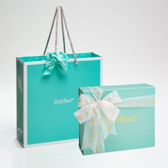 Gift DollBao 緞帶彌月禮盒(小)+送禮手提袋含蝴蝶結綁飾(小)