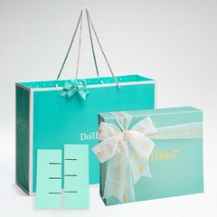 Gift DollBao 緞帶彌月禮盒(大)+送禮手提袋含蝴蝶結綁飾(大)+收納隔板2片入
