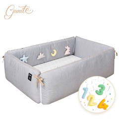 【gunite】落地式沙發嬰兒陪睡床0-6歲(北歐灰)