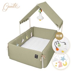 【gunite】落地式沙發嬰兒陪睡床屋頂組_防摔安撫0-6歲(瑞典綠)