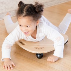 Kinderfeets美國 木製滑行滑板車滑行飛碟系列｜原木