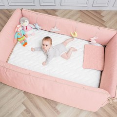 【原售價$11000】gunite 落地式沙發嬰兒陪睡床(2~6y)｜巴黎粉