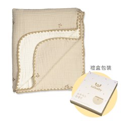【韓國 lolbaby】100%天然植物棉六層紗蓋毯M (茶櫻桃)