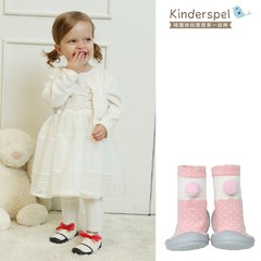 Kinderspel韓國 輕柔細緻‧套腳腳襪型學步鞋(13cm)｜球球糖果粉