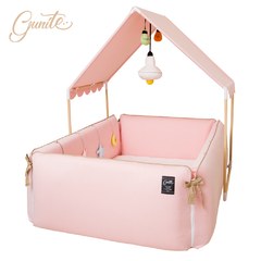 【gunite】落地式沙發嬰兒陪睡床屋頂組_防摔安撫0-6歲(巴黎粉)